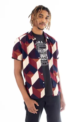 3D Mind Puzzle Button Up Shirt