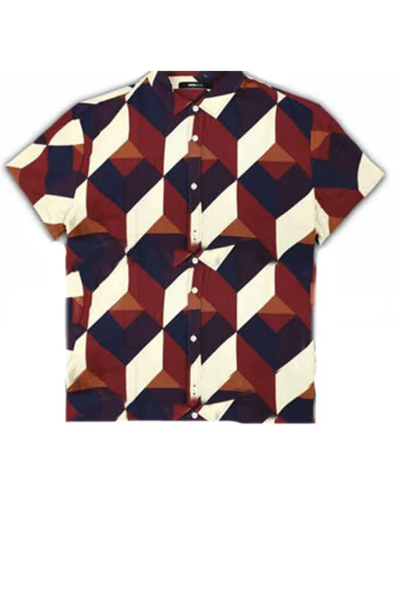 3D Mind Puzzle Button Up Shirt