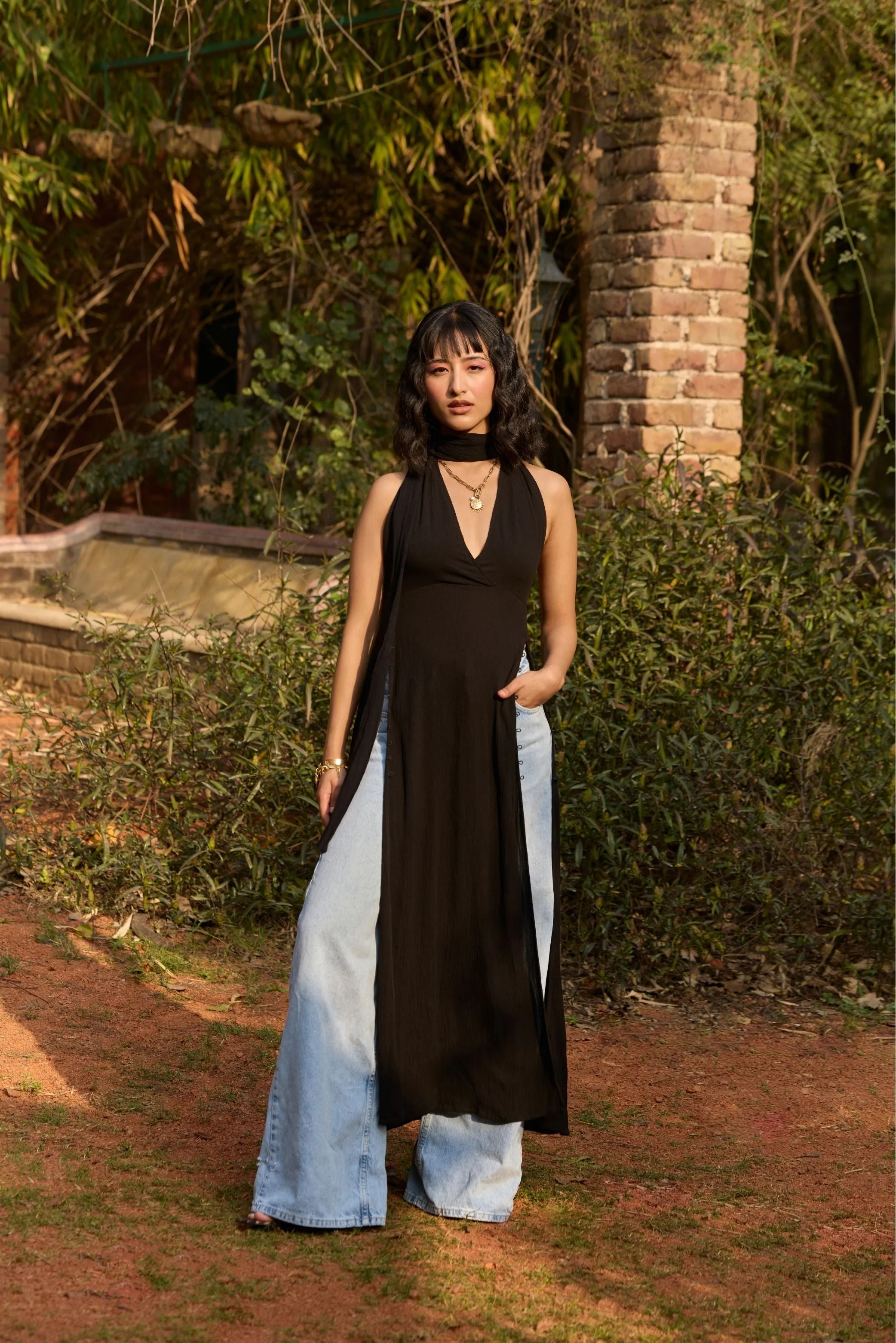 Black Multi-Styling Halter Dress