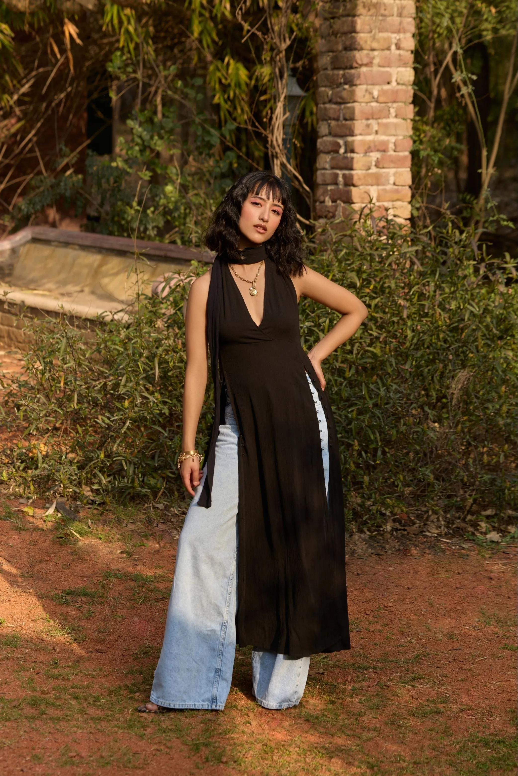 Black Multi-Styling Halter Dress
