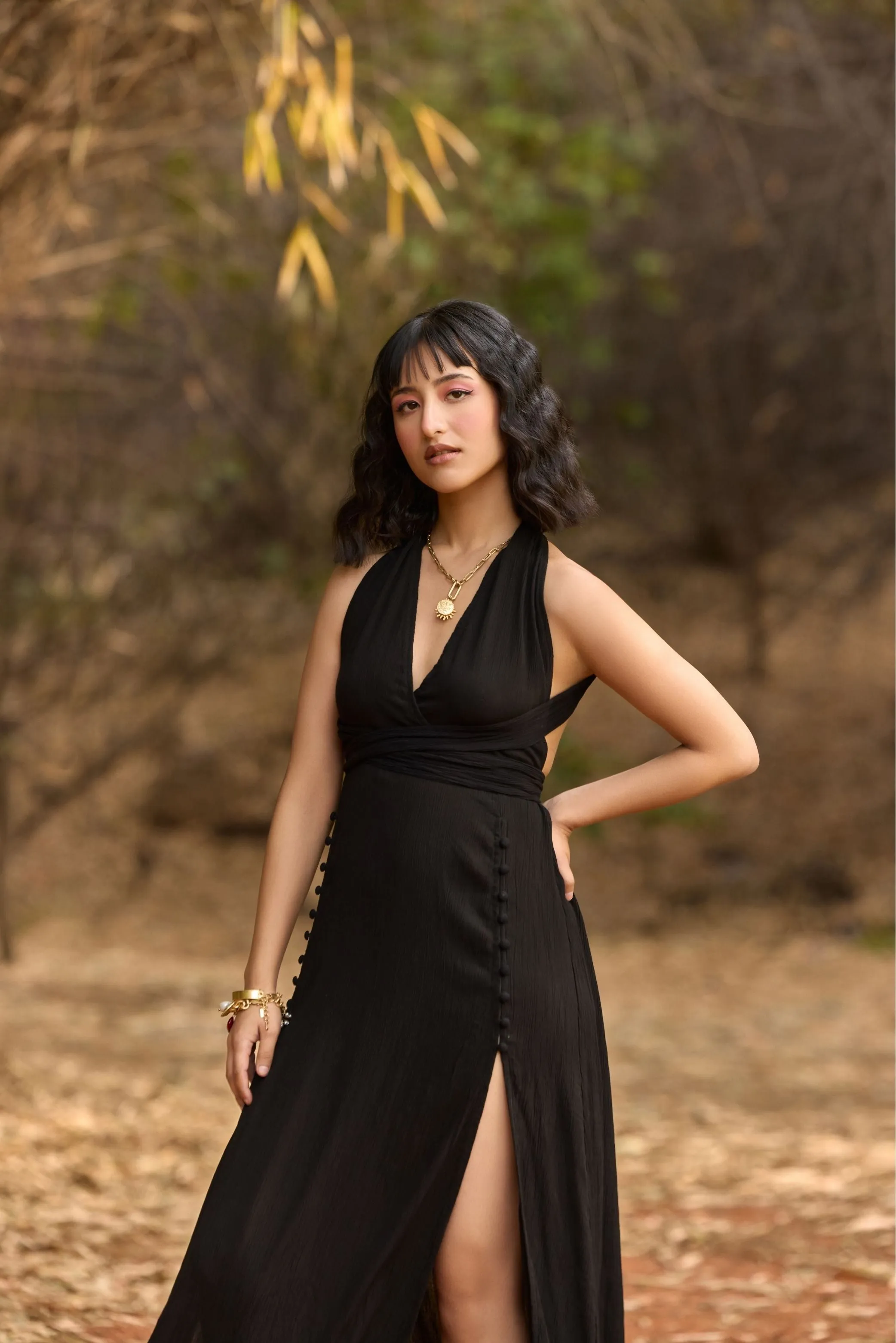 Black Multi-Styling Halter Dress