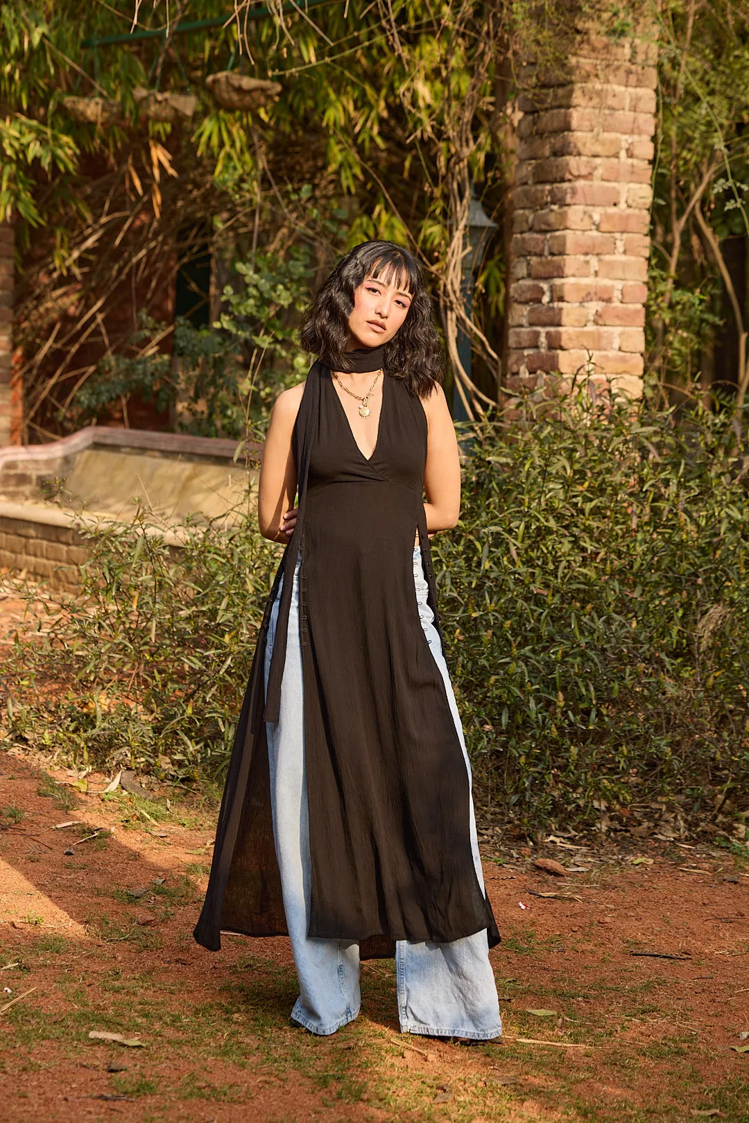 Black Multi-Styling Halter Dress