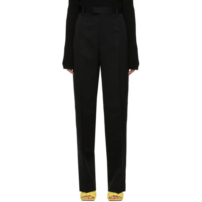 Bottega Veneta Black Wool Straight Trousers