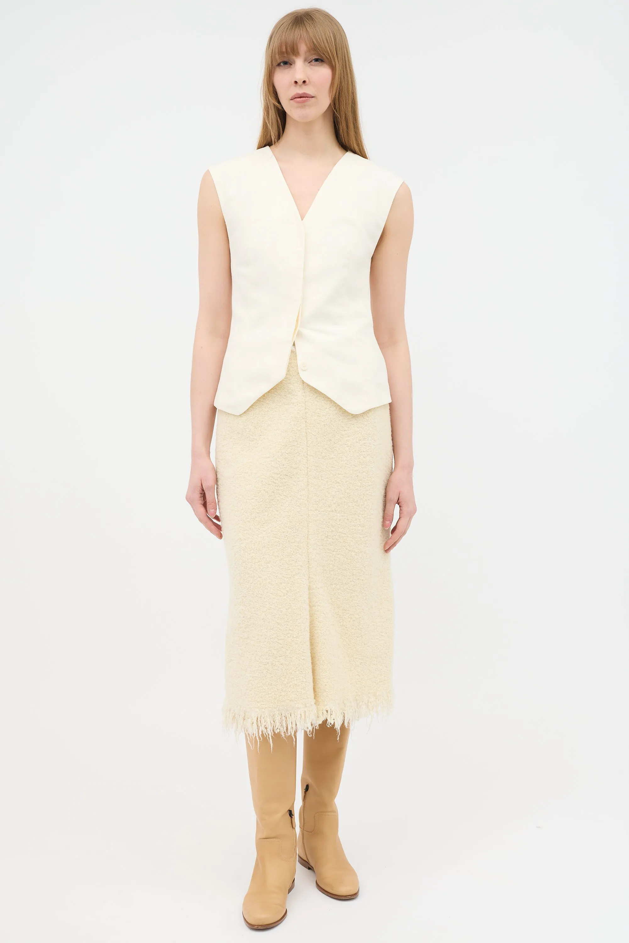 Boucle Frayed Skirt
