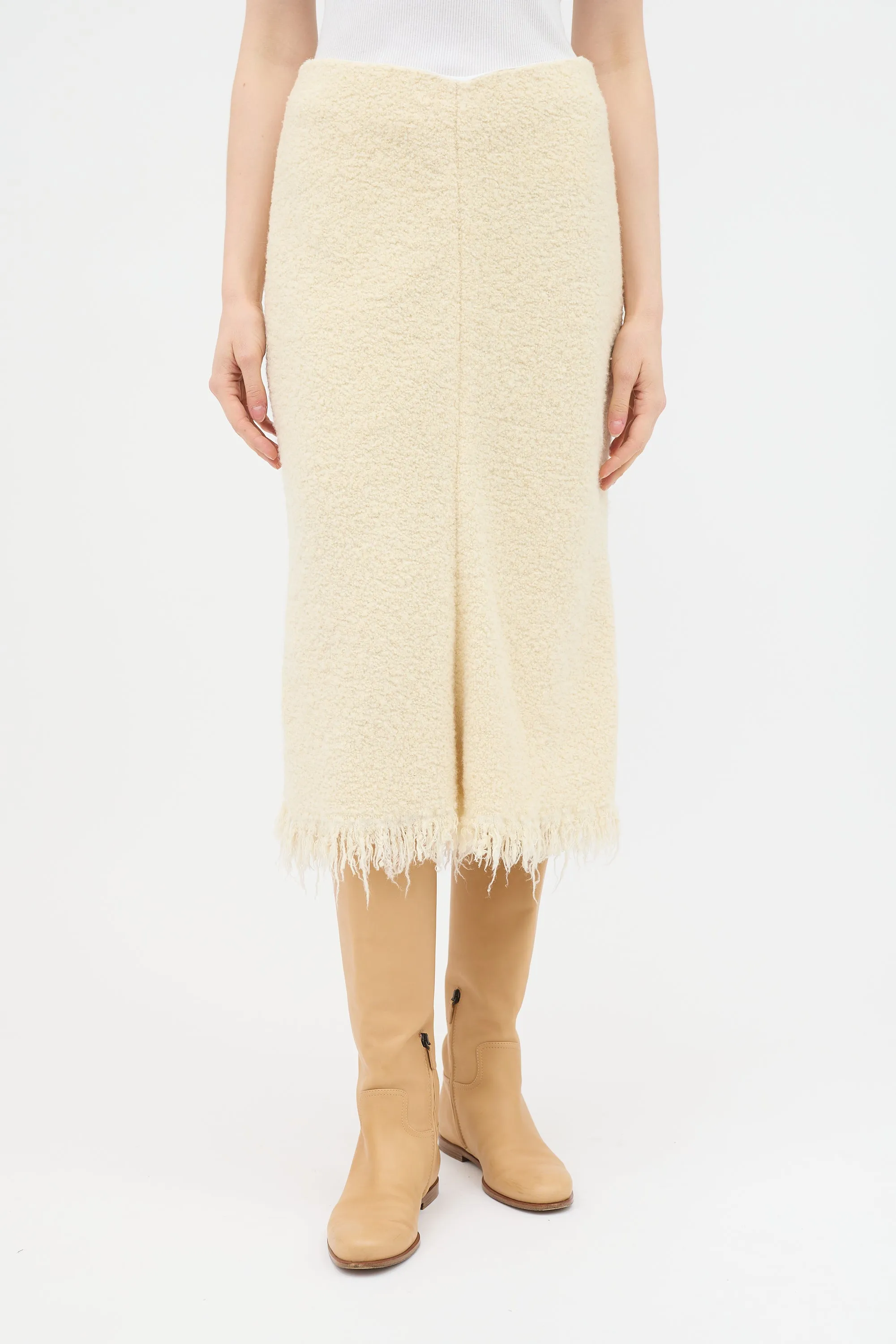 Boucle Frayed Skirt