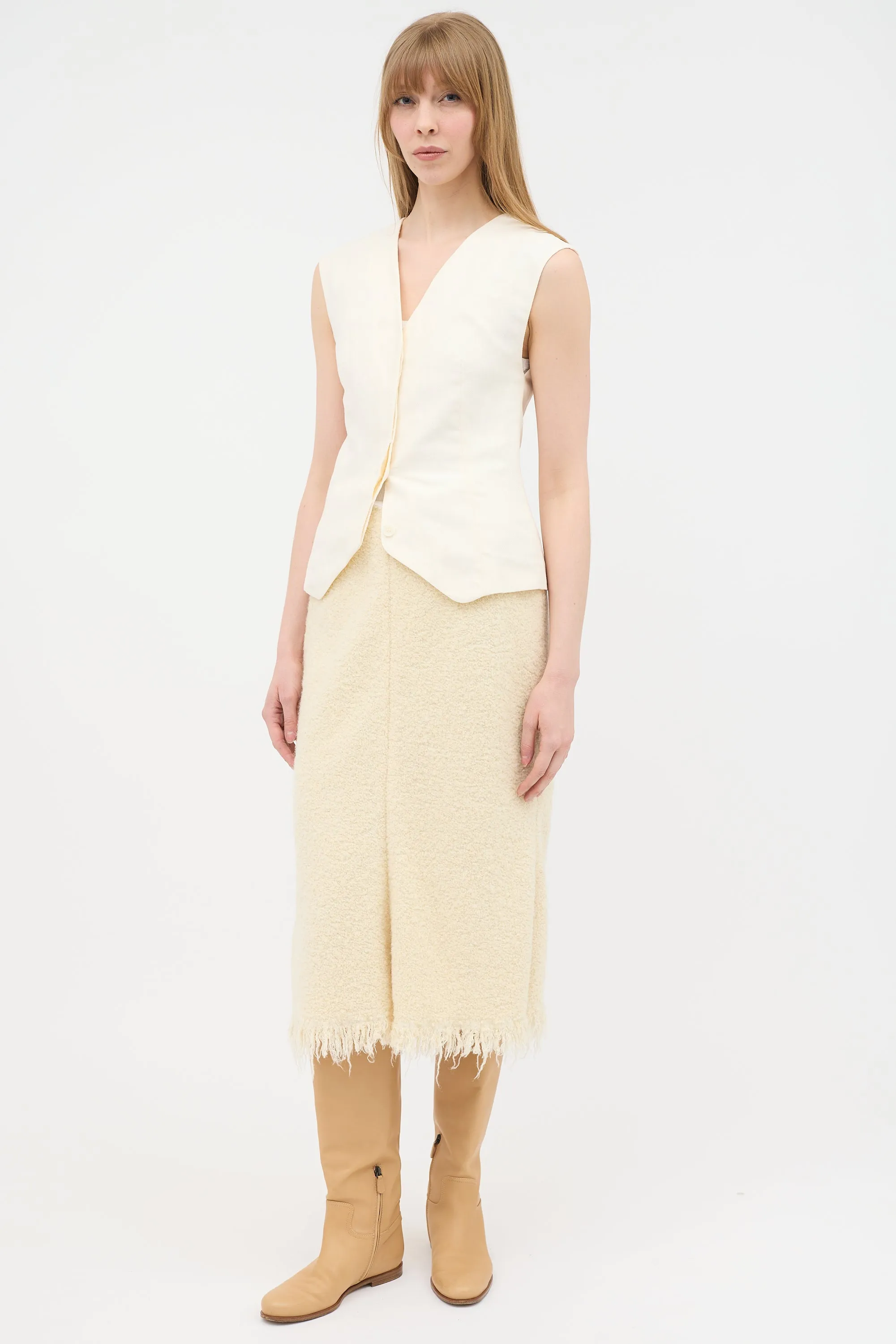 Boucle Frayed Skirt