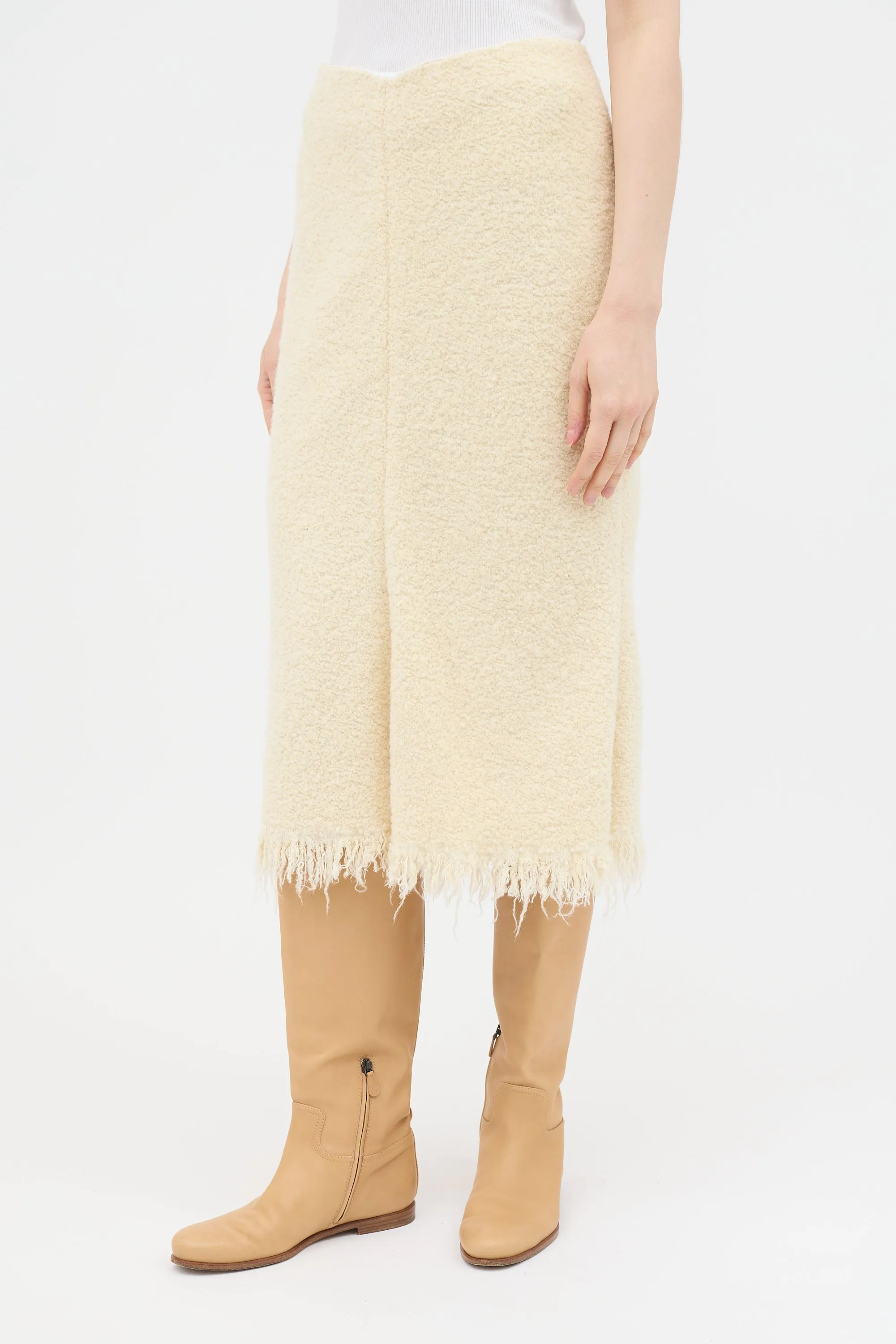 Boucle Frayed Skirt