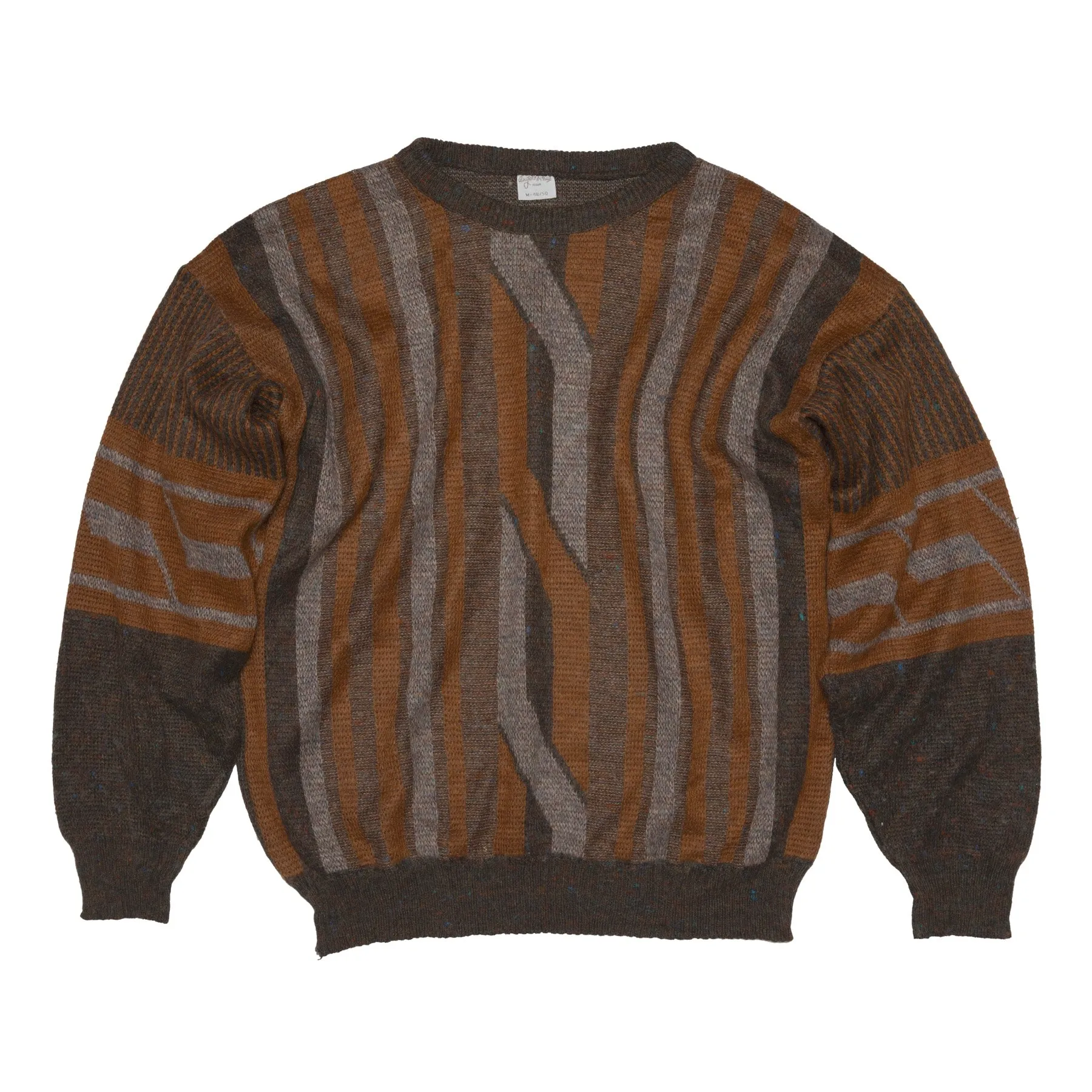 Brutalist Stranded Tweed Yarn Garter Stitch Jumper