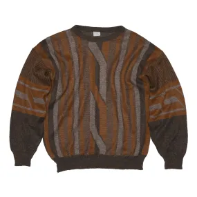 Brutalist Stranded Tweed Yarn Garter Stitch Jumper