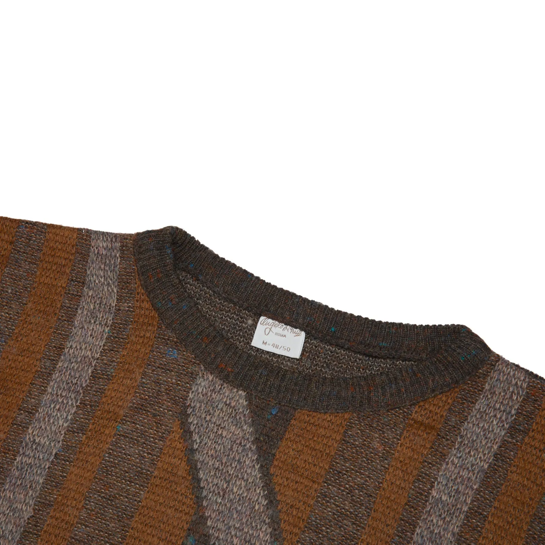 Brutalist Stranded Tweed Yarn Garter Stitch Jumper