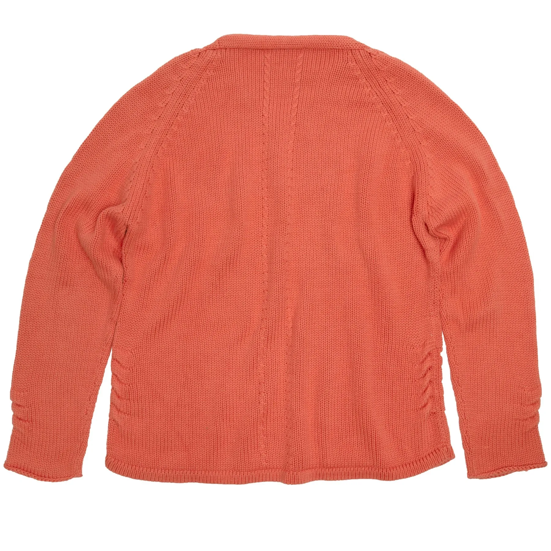 Cable Twist Rolled V Neck Pullover Sweater