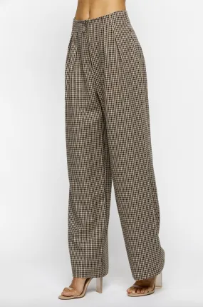 Checkered Pants in Beige and Black By Storia