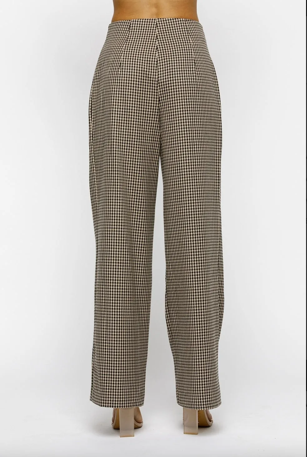Checkered Pants in Beige and Black By Storia