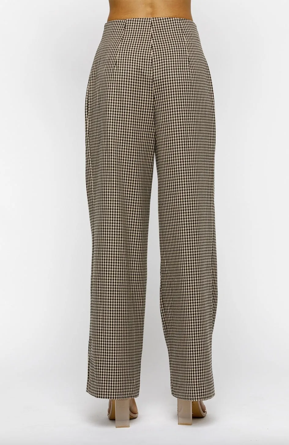 Checkered Pants in Beige and Black By Storia