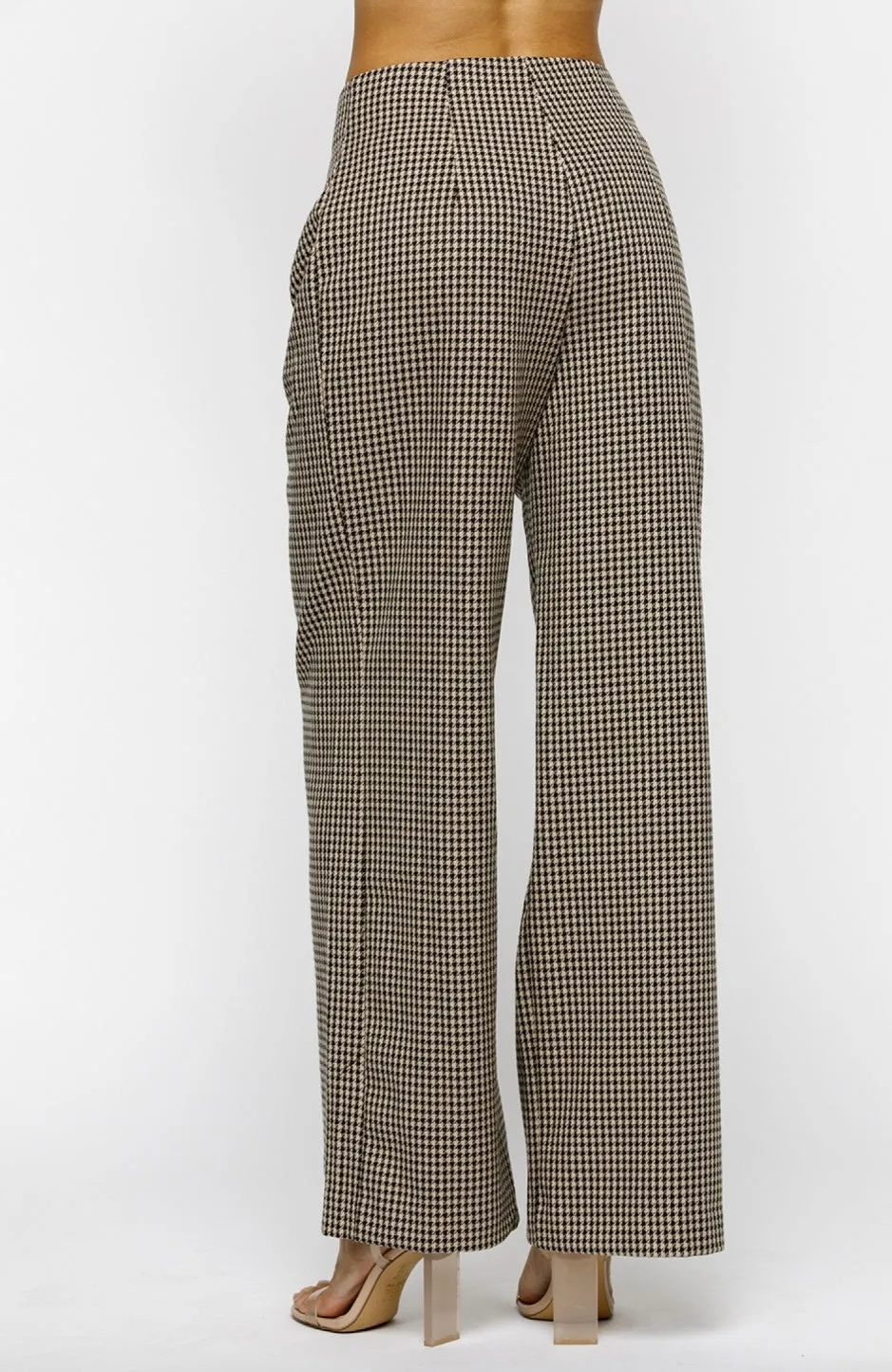 Checkered Pants in Beige and Black By Storia