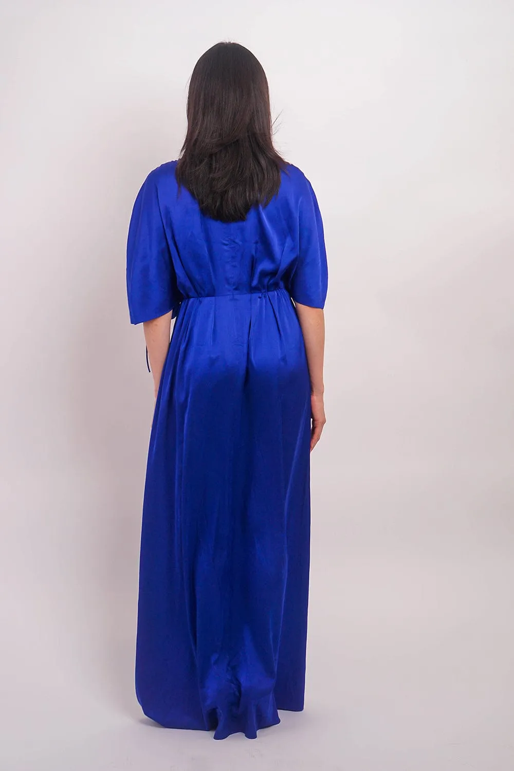 Cobalt Satin Kasumi Maxi Dress