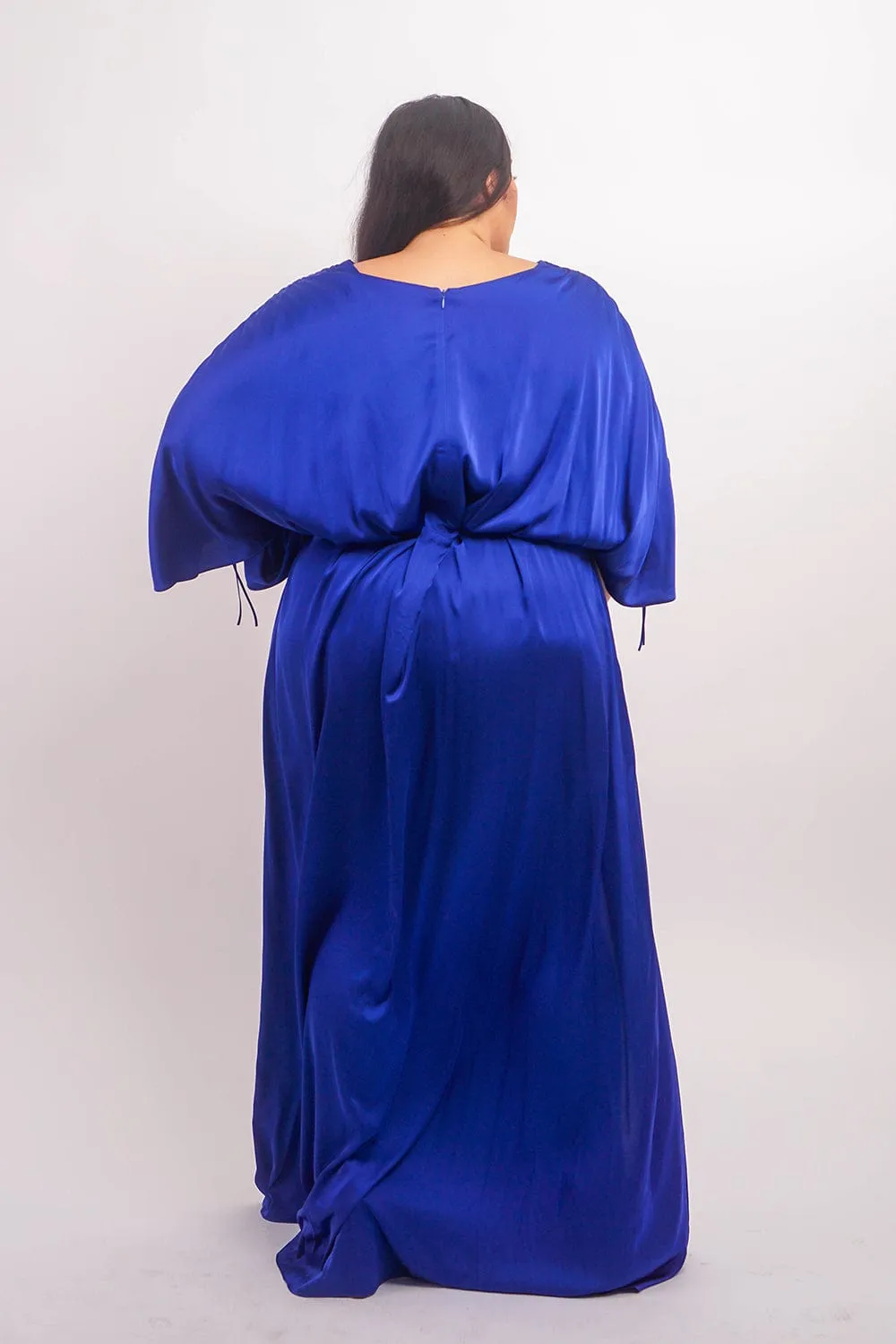 Cobalt Satin Kasumi Maxi Dress
