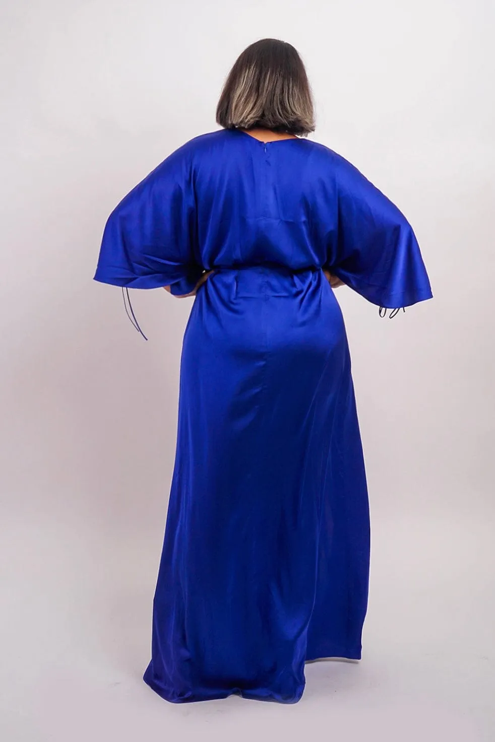 Cobalt Satin Kasumi Maxi Dress