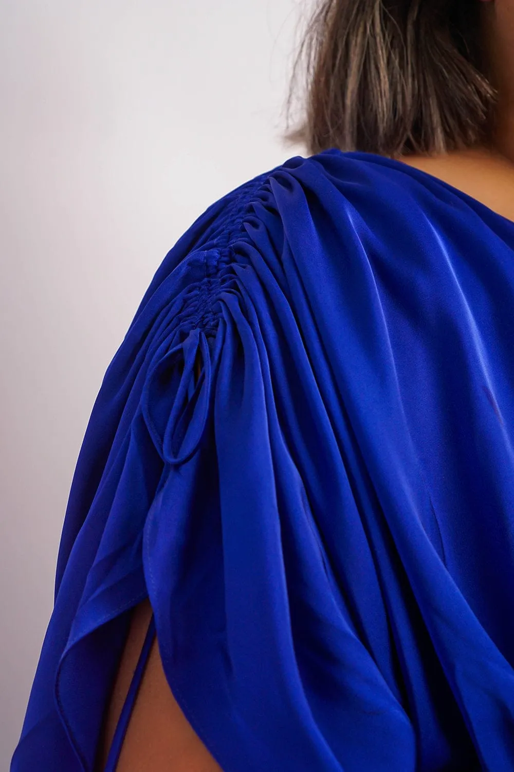 Cobalt Satin Kasumi Maxi Dress