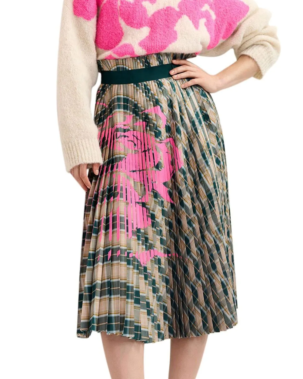 Combo Walnut Godess Plisse Skirt