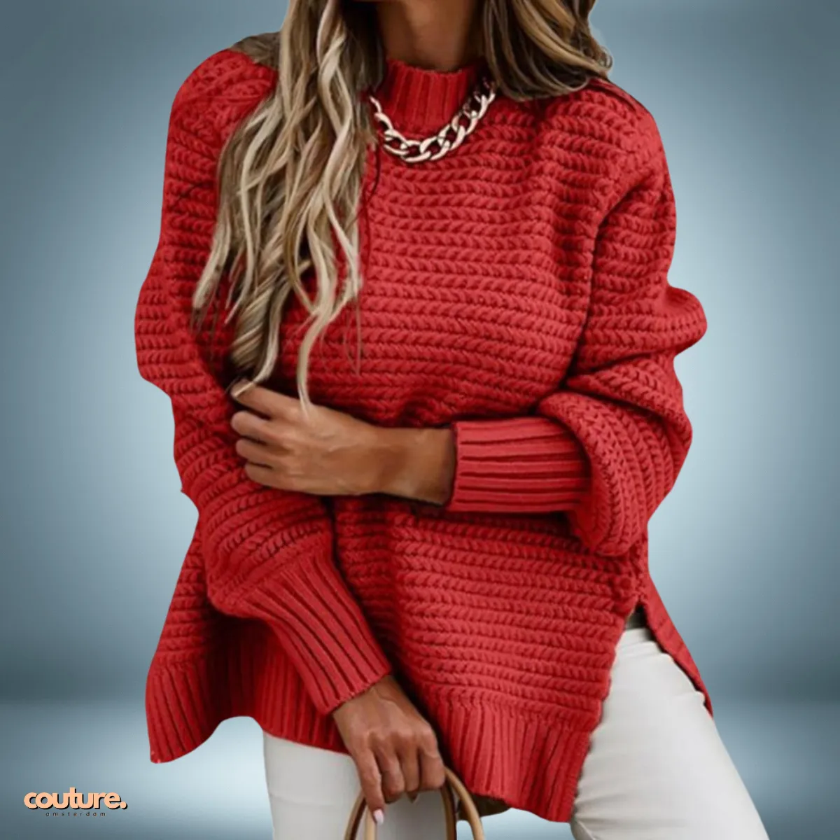 Cozy Charm | Gebreide Trui met Hoge Kraag
