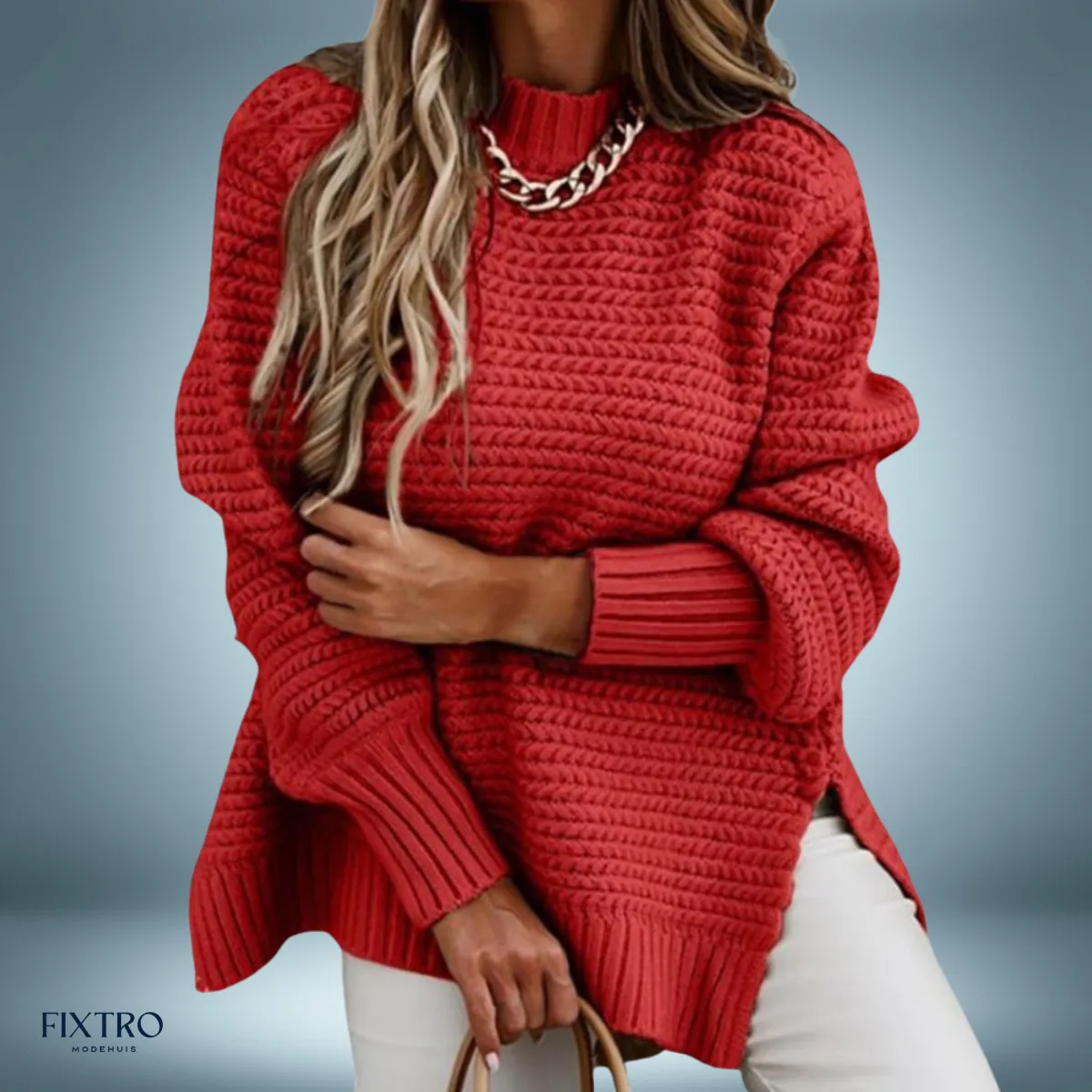 Cozy Charm | Gebreide Trui met Hoge Kraag
