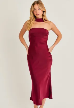 Crimson Elegance Maxi Dres
