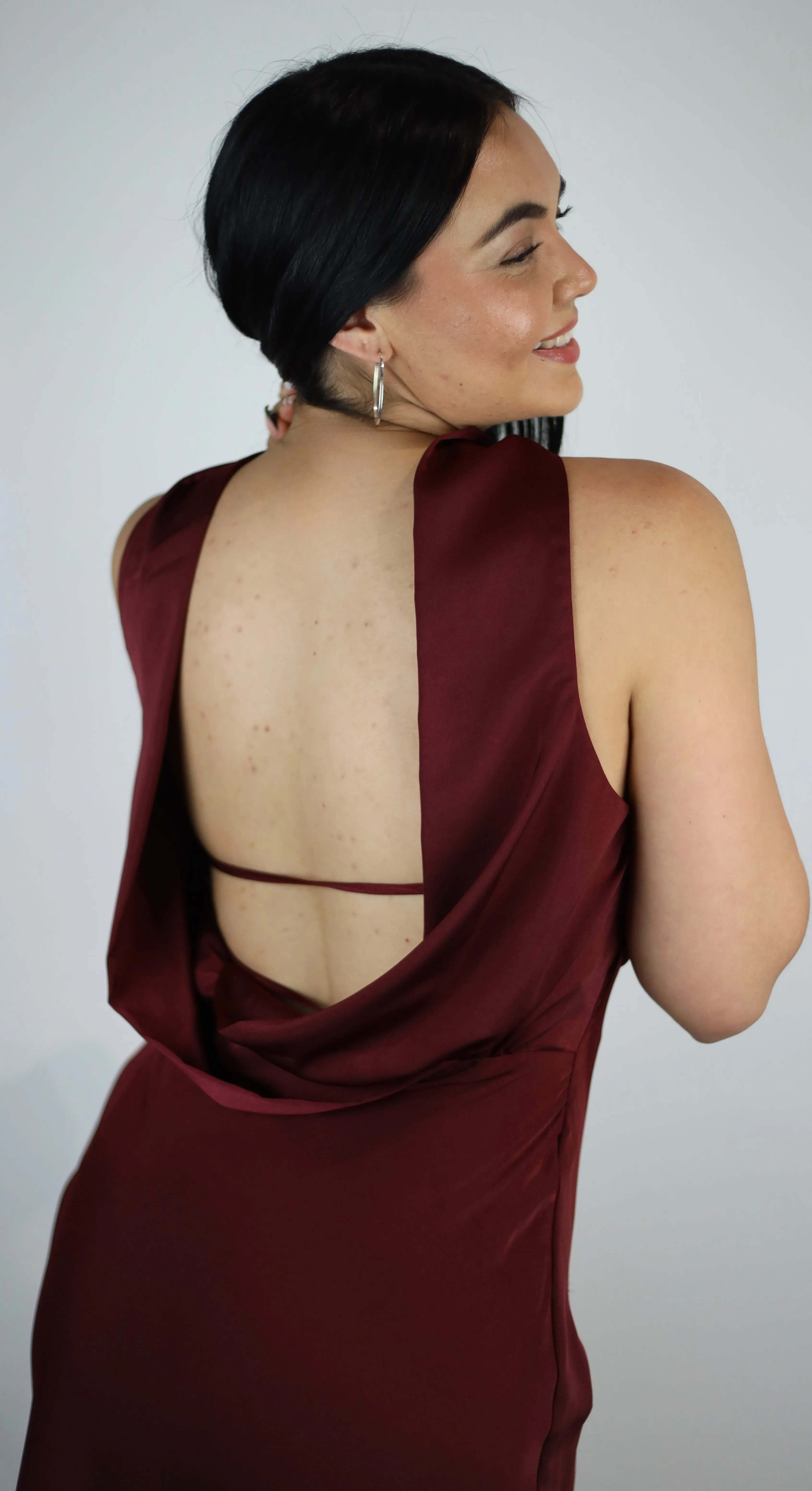 Crimson Elegance Maxi Dres