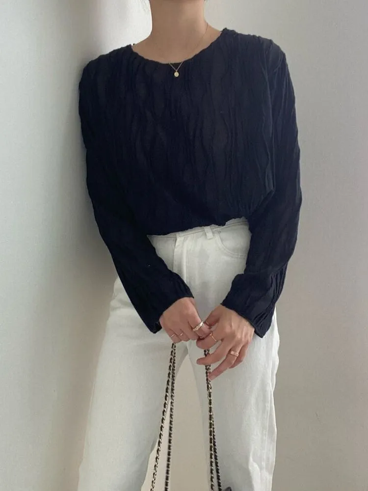 Elegant 3D Texture Long-sleeved Shirt