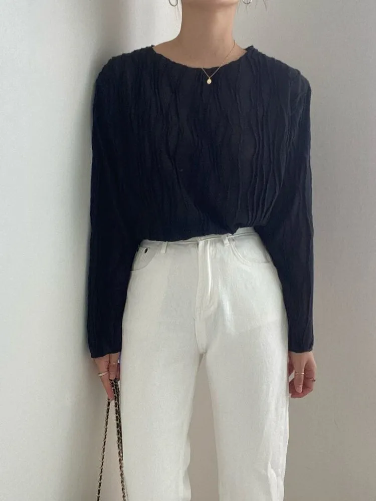 Elegant 3D Texture Long-sleeved Shirt