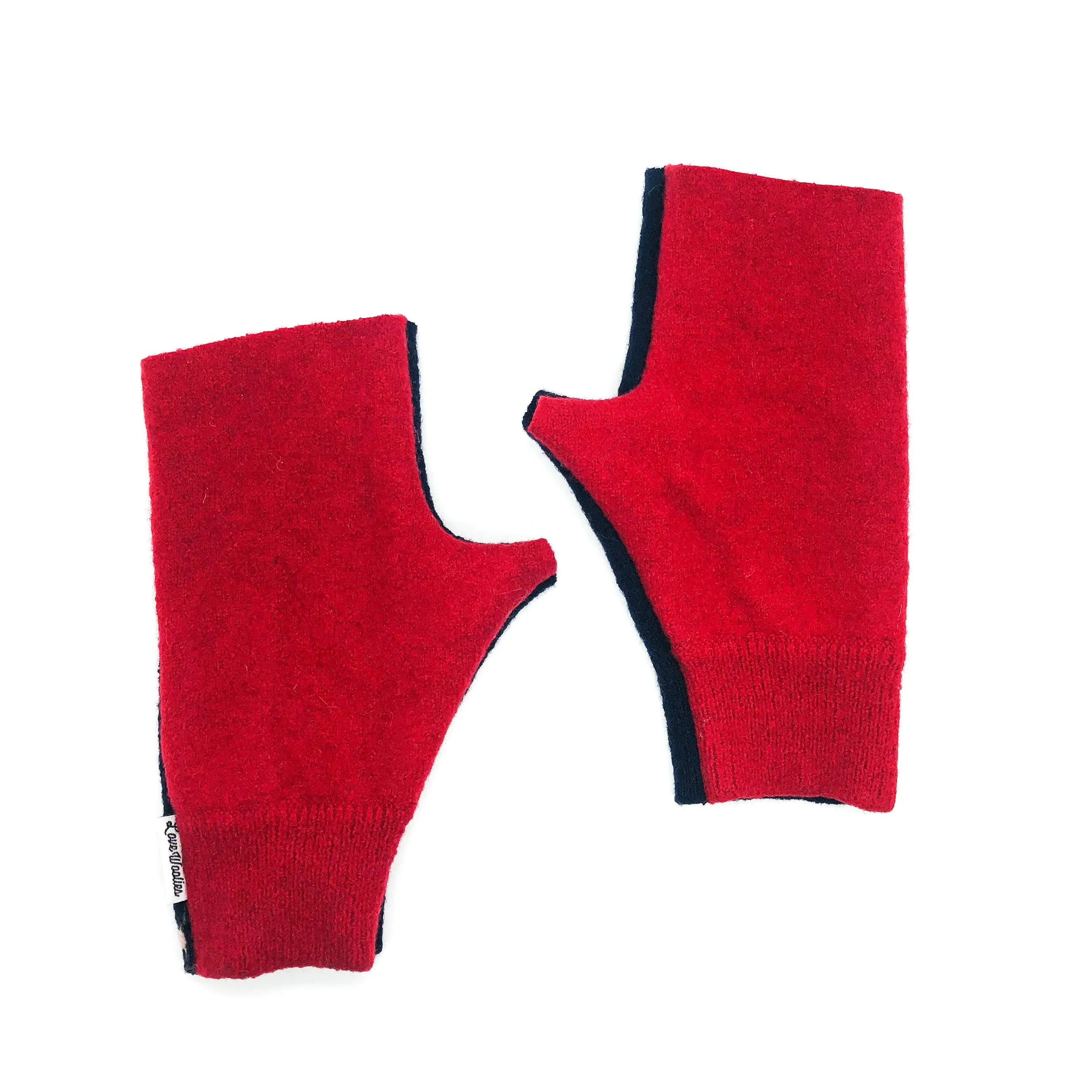 Fingerless Mittens | Double the Fun Red & Blue