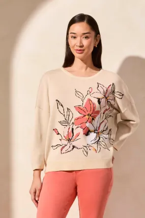 Floral 3/4 Sleeve Sweater