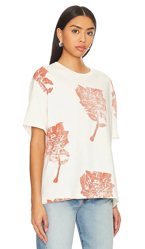 Free People x We The Free Painted Floral Tee in Cream,Red