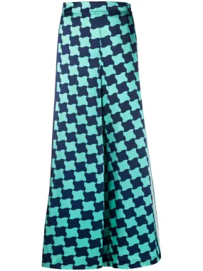 graphic-print silk trousers