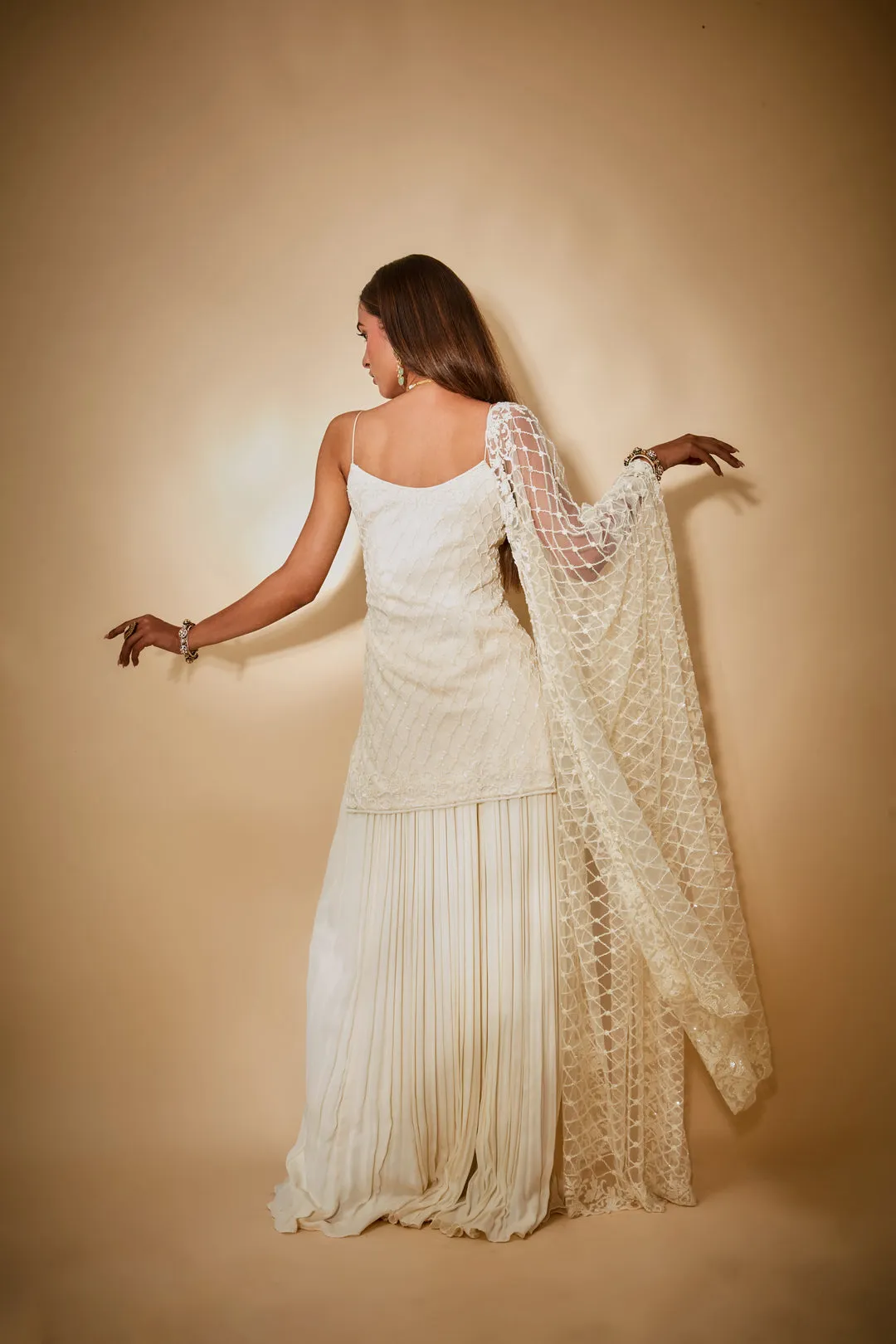 Jaal kurta sharara set