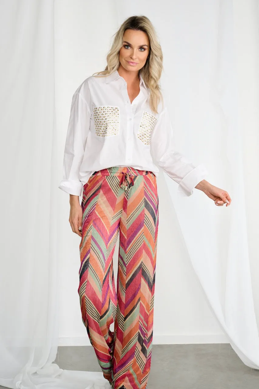 K-design - Oversized blouse met studs (A751White)