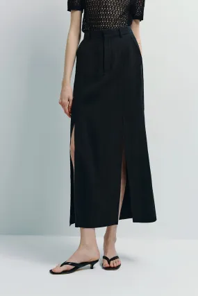Mavis Slit Front Midi Skirt