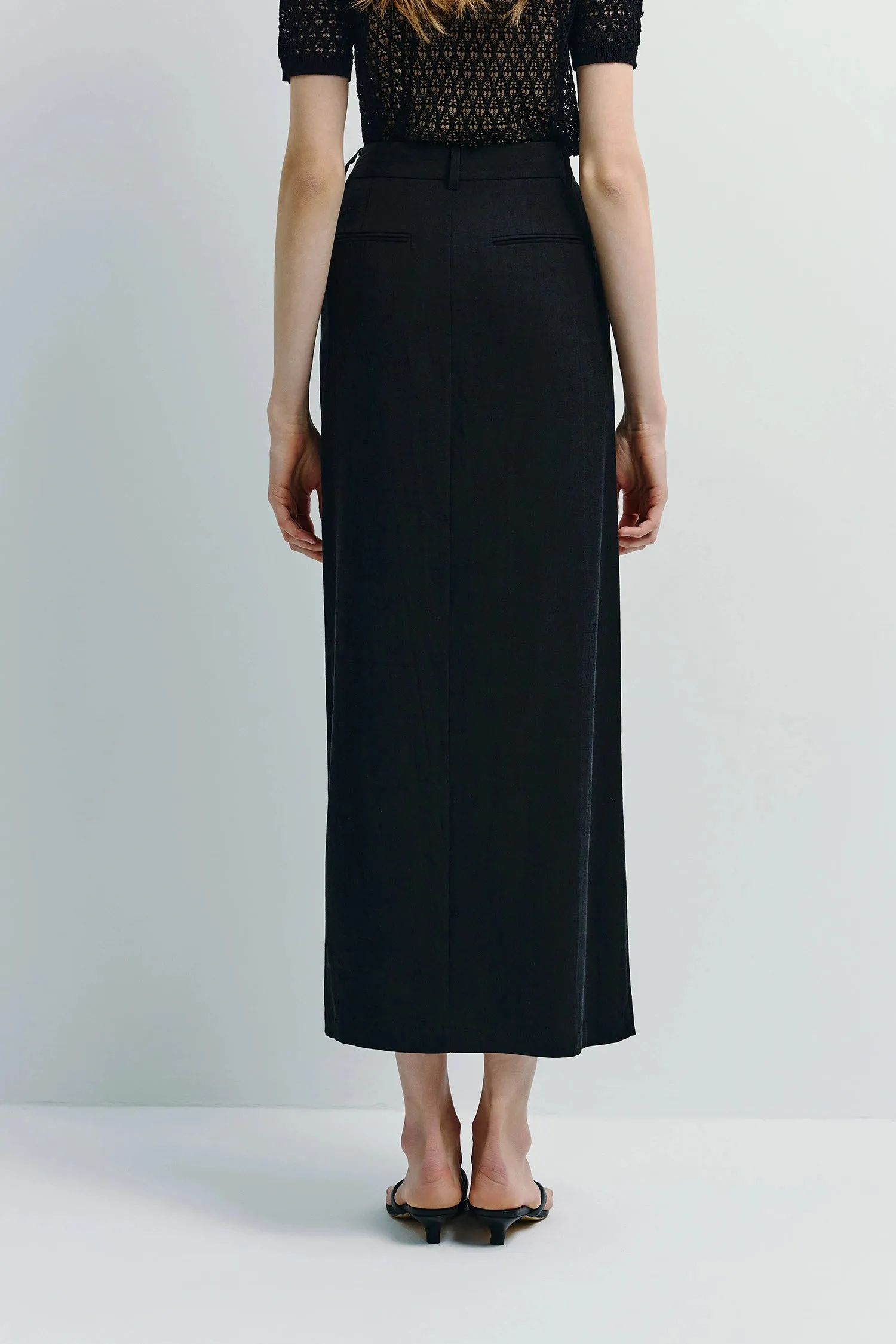 Mavis Slit Front Midi Skirt