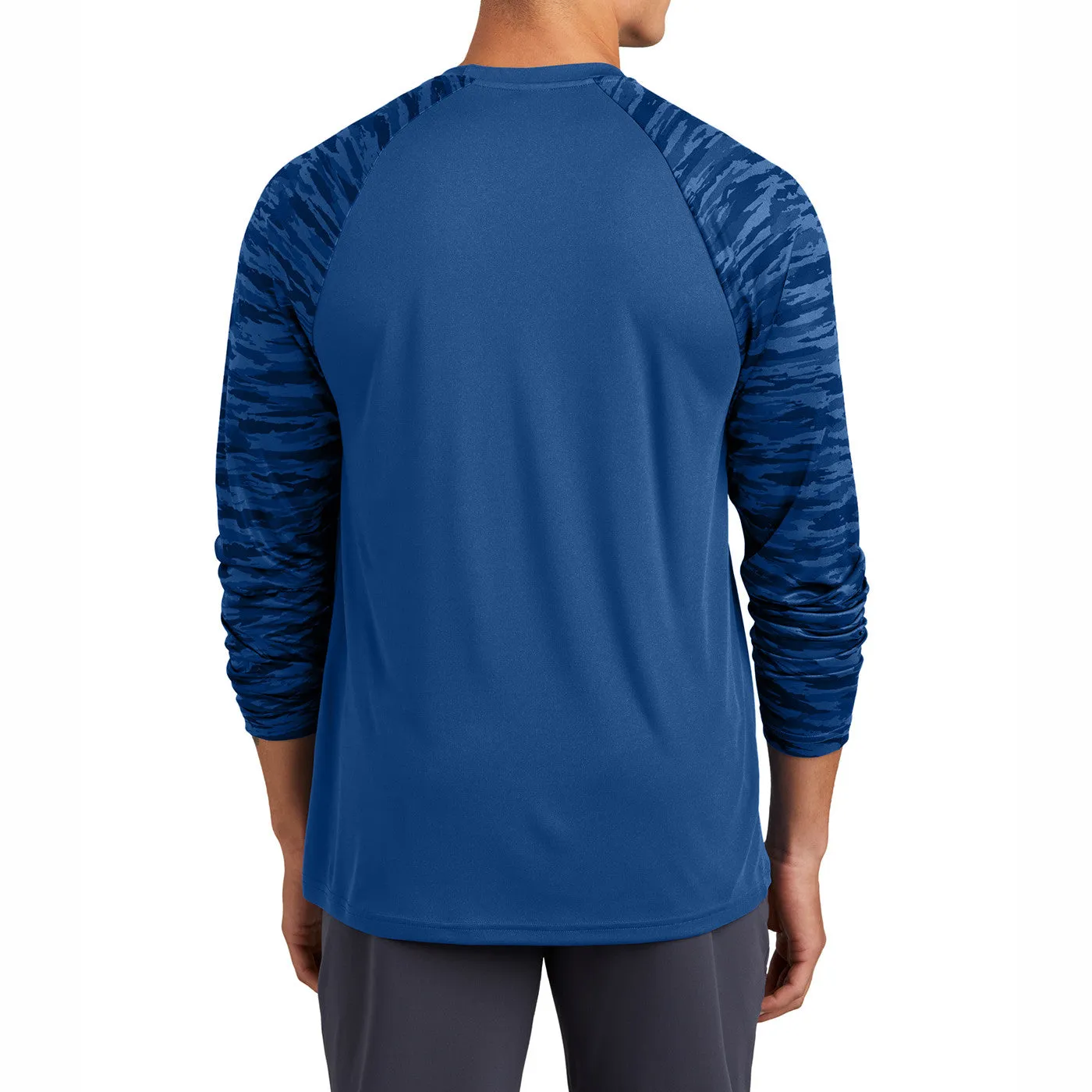 Men's Drift Camo Colorblock Long Sleeve Tee - Stylish and Comfortable