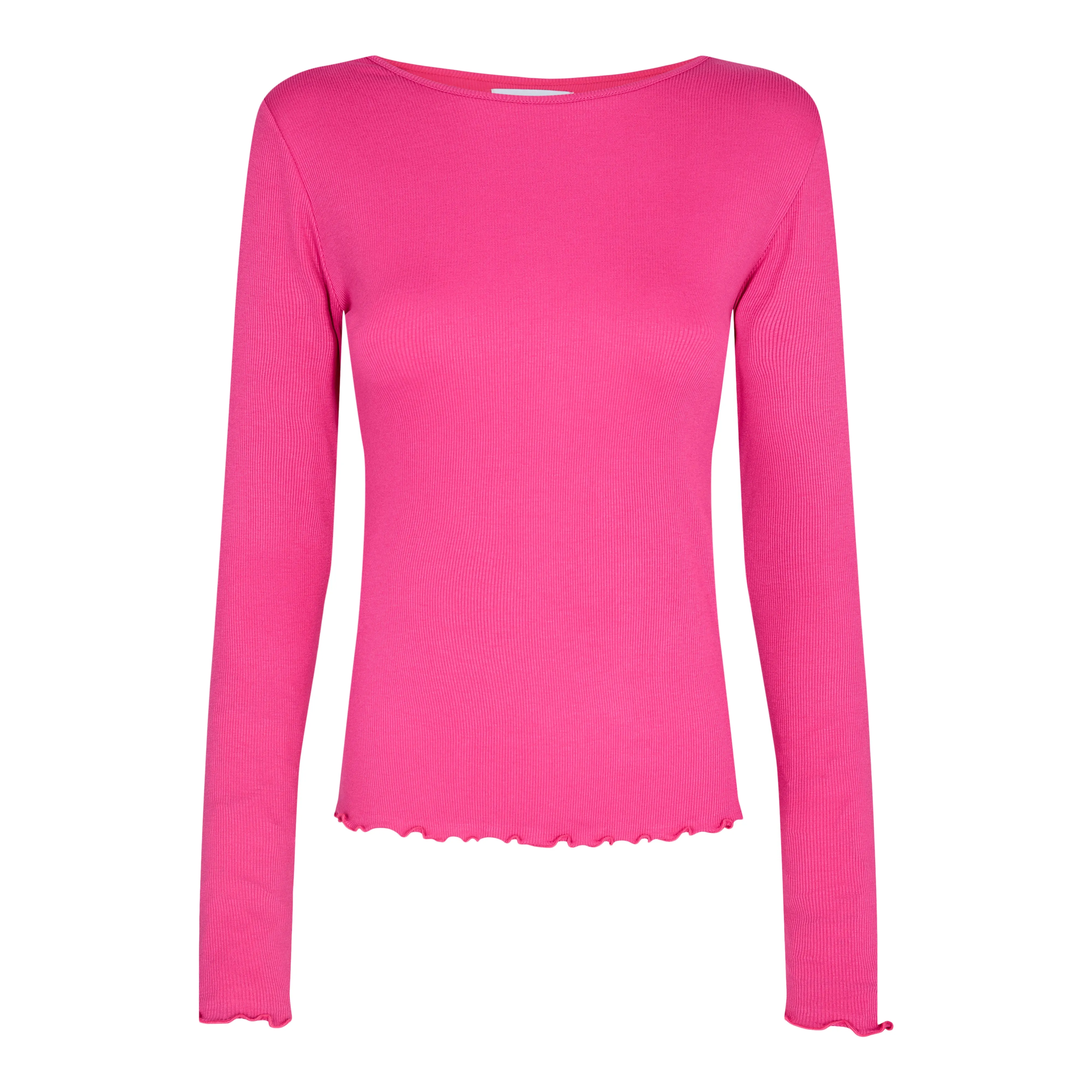 NATALIA LS ROUND NECK  BLOUSE - RASBERRY ROSE