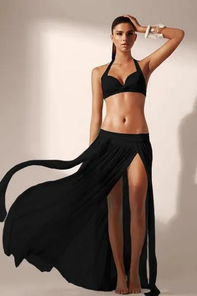 Open Front Mesh Skirt