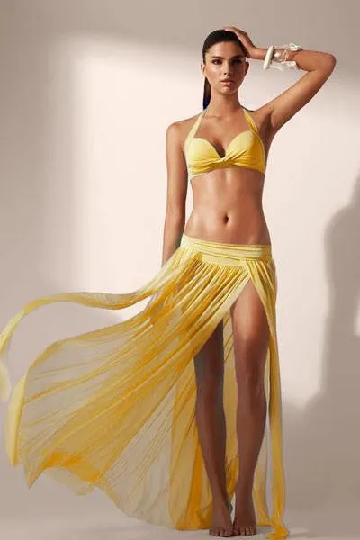 Open Front Mesh Skirt