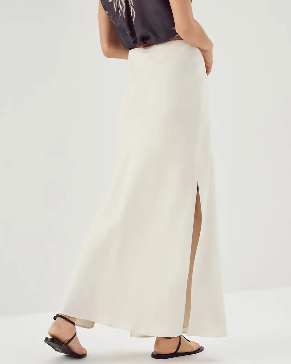 Panama Fluid Linen Skirt