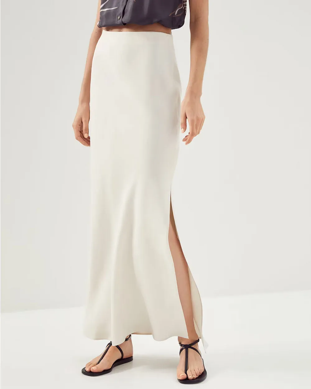 Panama Fluid Linen Skirt