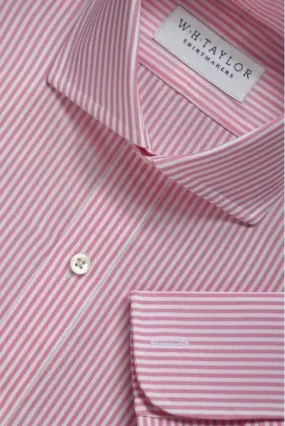 Pink Bengal Stripe Poplin Ladies Bespoke Shirt