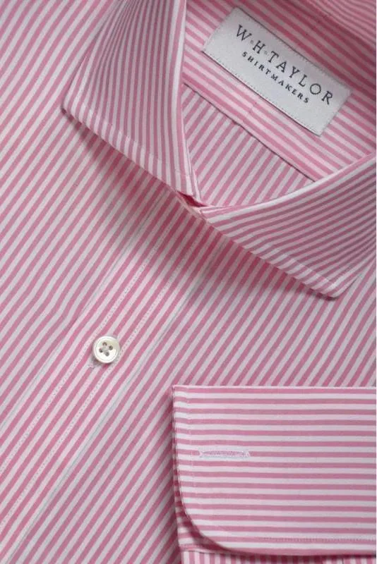 Pink Bengal Stripe Poplin Ladies Bespoke Shirt