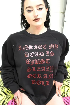 'Rock n roll' black oversized lounge jumper