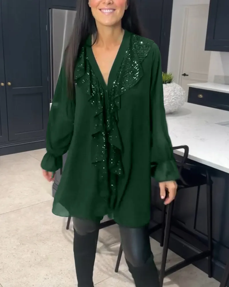 Ruffled elegant style blouse