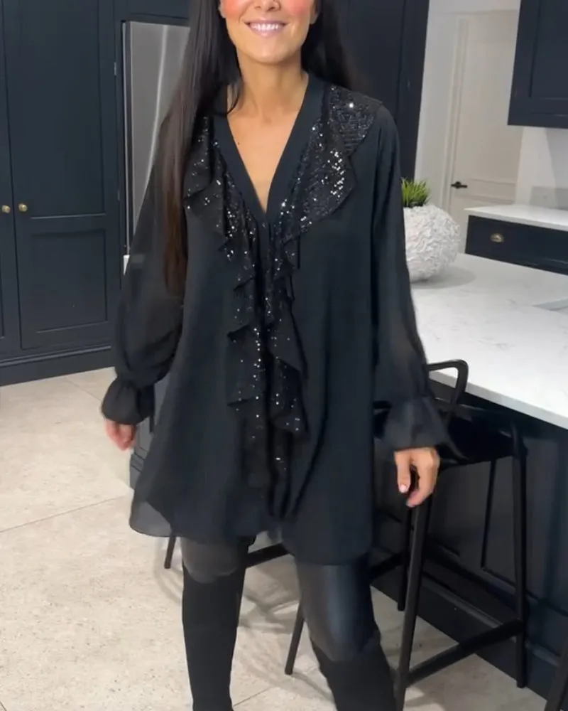 Ruffled elegant style blouse
