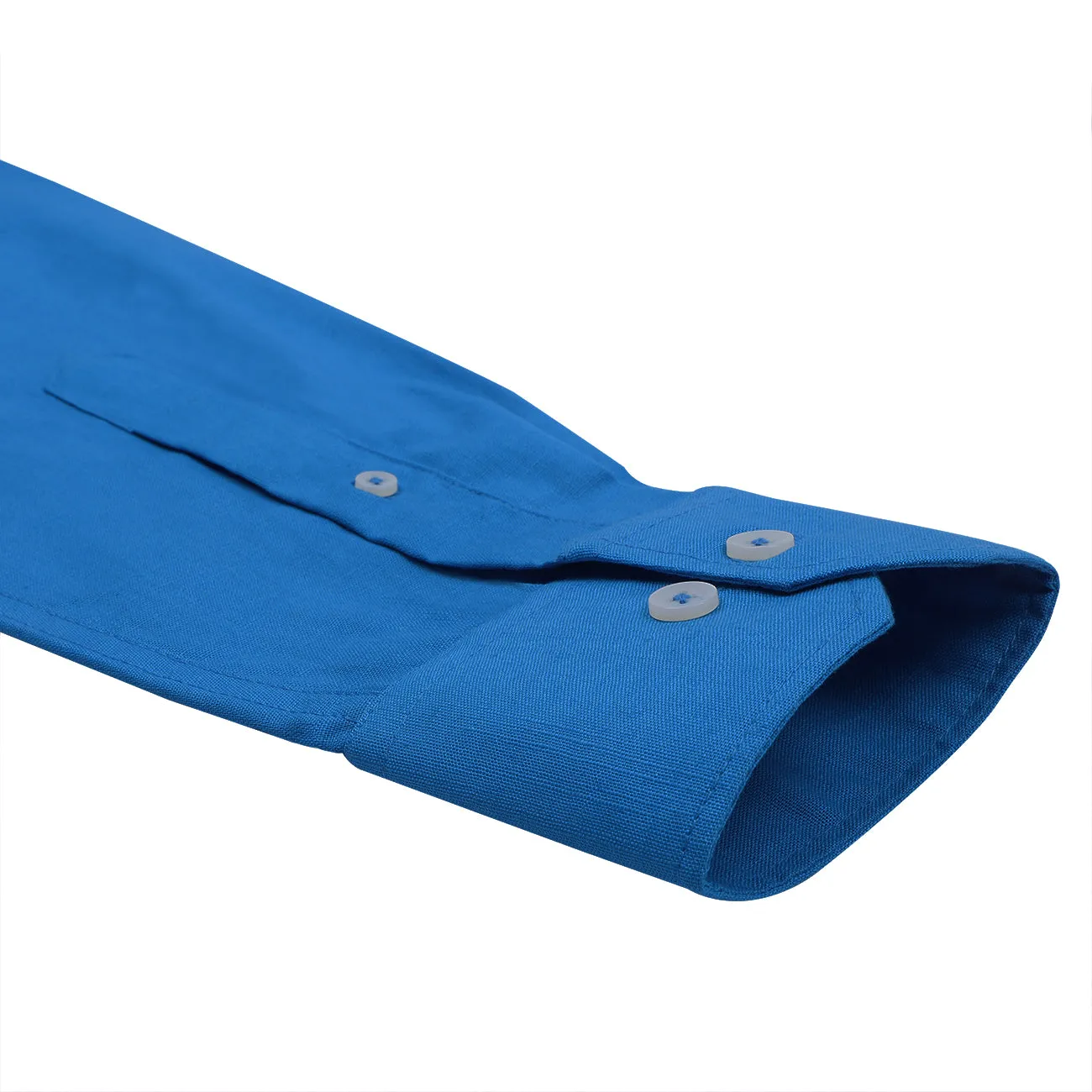 Sapphire Blue Button Down Cotton Linen Shirt
